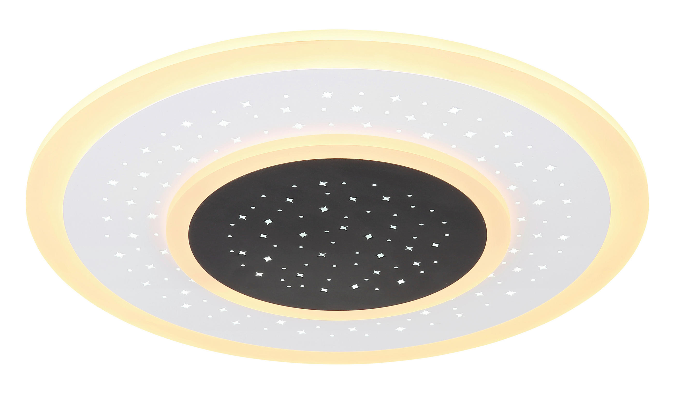 LED-DECKENLEUCHTE 46/5,5 cm   - Opal/Schwarz, Design, Kunststoff/Metall (46/5,5cm) - Globo