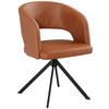 ARMLEHNSTUHL  in Stahl Lederlook (vegan)  - Cognac/Schwarz, Konventionell, Textil/Metall (56/84/59cm) - Moderano