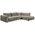 ECKSOFA  in Cord Graubraun  325/224 cm  - Graubraun/Schwarz, Design, Kunststoff/Textil (325/224cm) - Hom`in