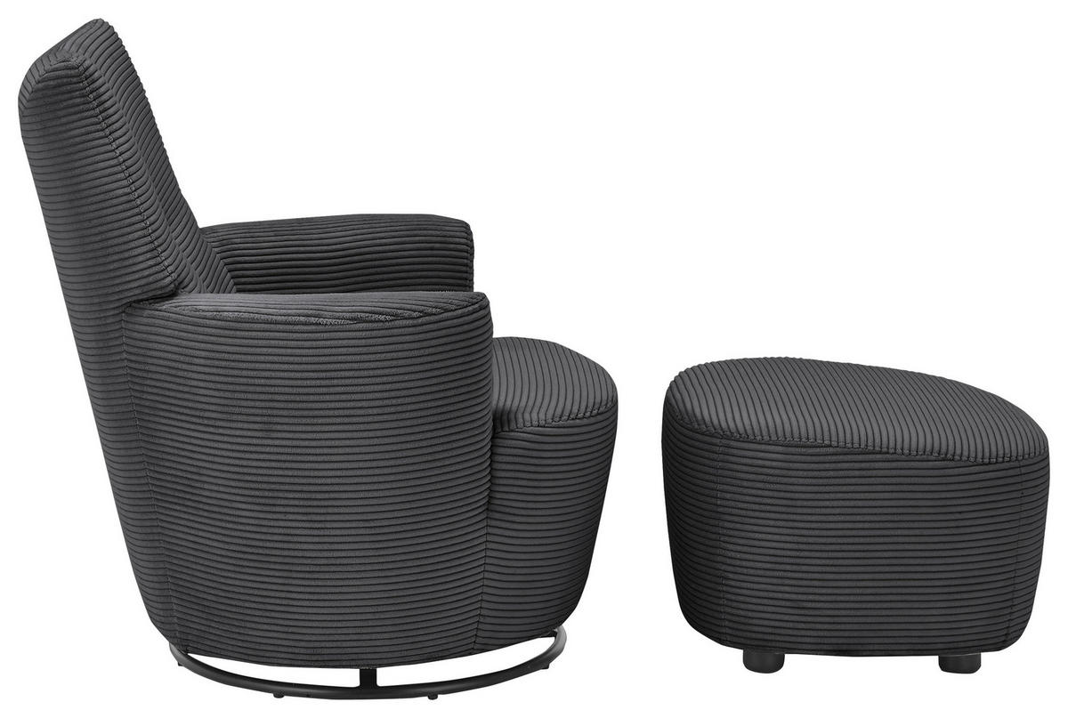 SESSEL Cord Dunkelgrau    - Dunkelgrau/Schwarz, Design, Textil/Metall (80/96/88cm) - SetOne by Musterring