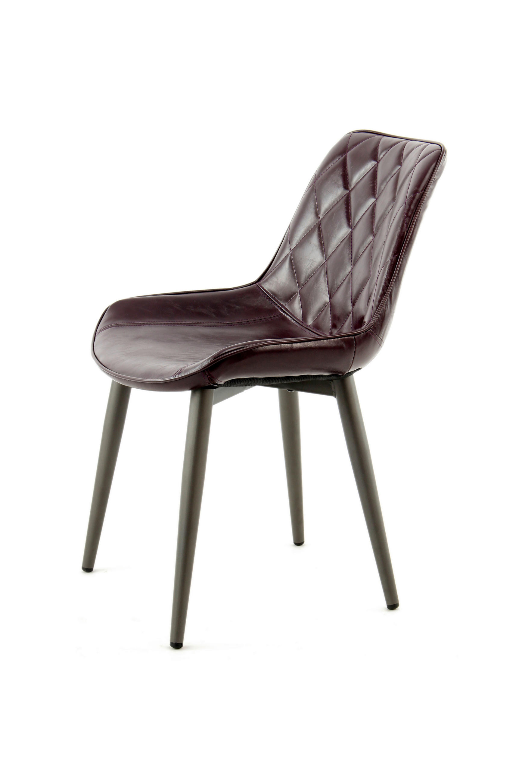 STUHL-SET 2 Stück  in Lederlook  - Violett, LIFESTYLE, Leder/Metall (51/80/60cm) - Kayoom
