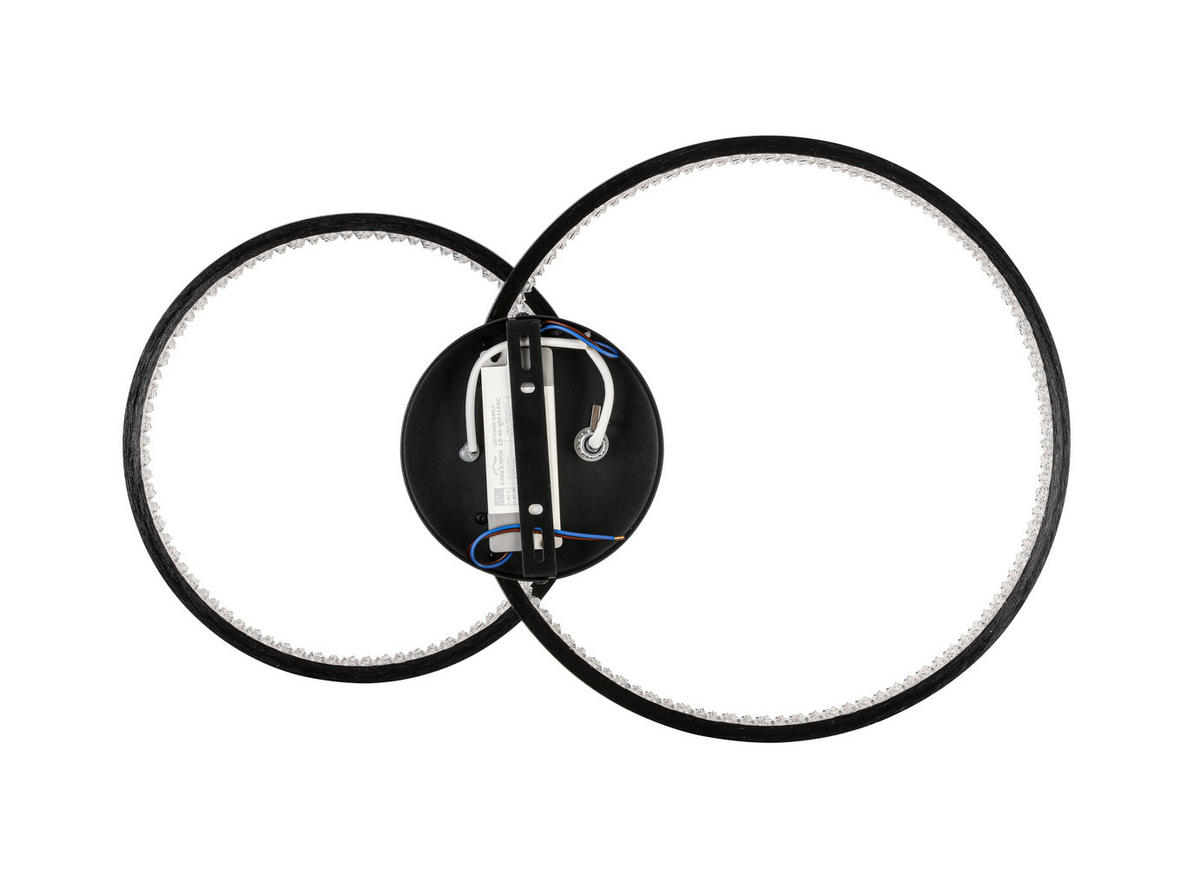 STROPNÉ LED SVIETIDLO, 55/35/8 cm - čierna/chrómová, Basics, kov/plast (55/35/8cm) - Boxxx