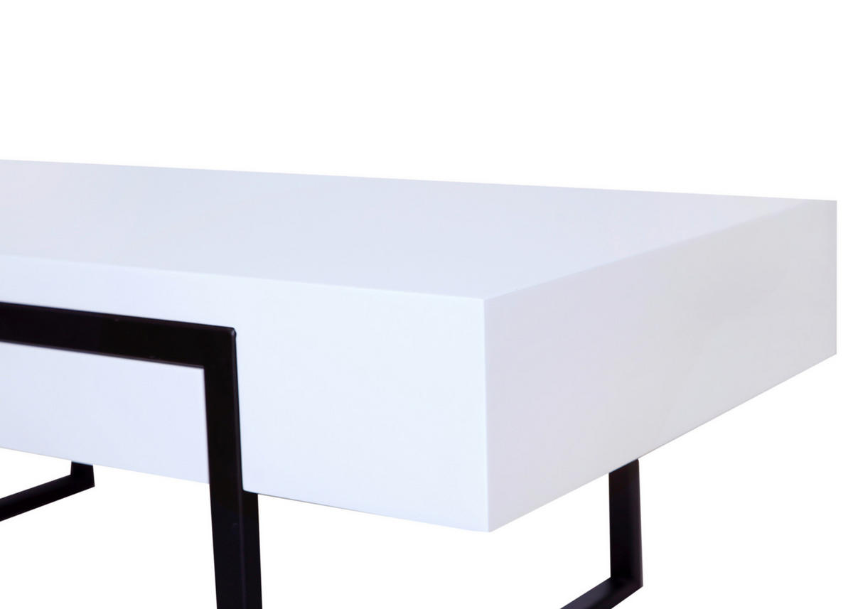 COUCHTISCH 120/60/42 cm rechteckig Schwarz, Weiß  - Schwarz/Weiß, Design, Holzwerkstoff/Metall (120/60/42cm) - Novel