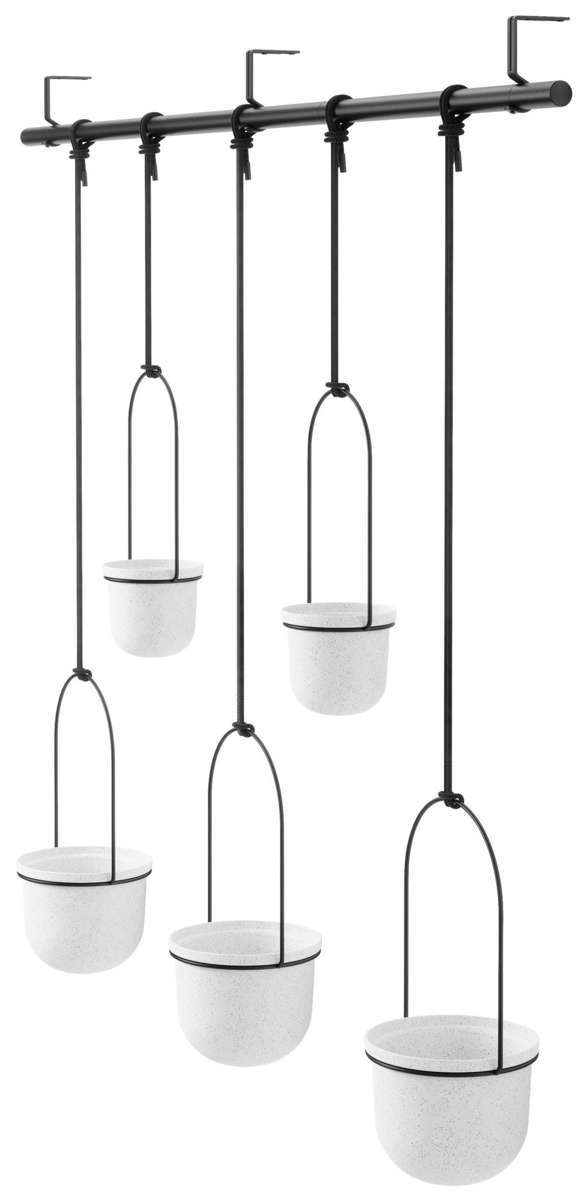 PFLANZENTOPF   - Schwarz/Weiß, Design, Kunststoff/Metall (18,4/94,6/137,8cm) - Umbra