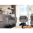 SESSEL in Echtleder Grau  - Schwarz/Grau, KONVENTIONELL, Leder/Metall (100/80/90cm) - Carryhome