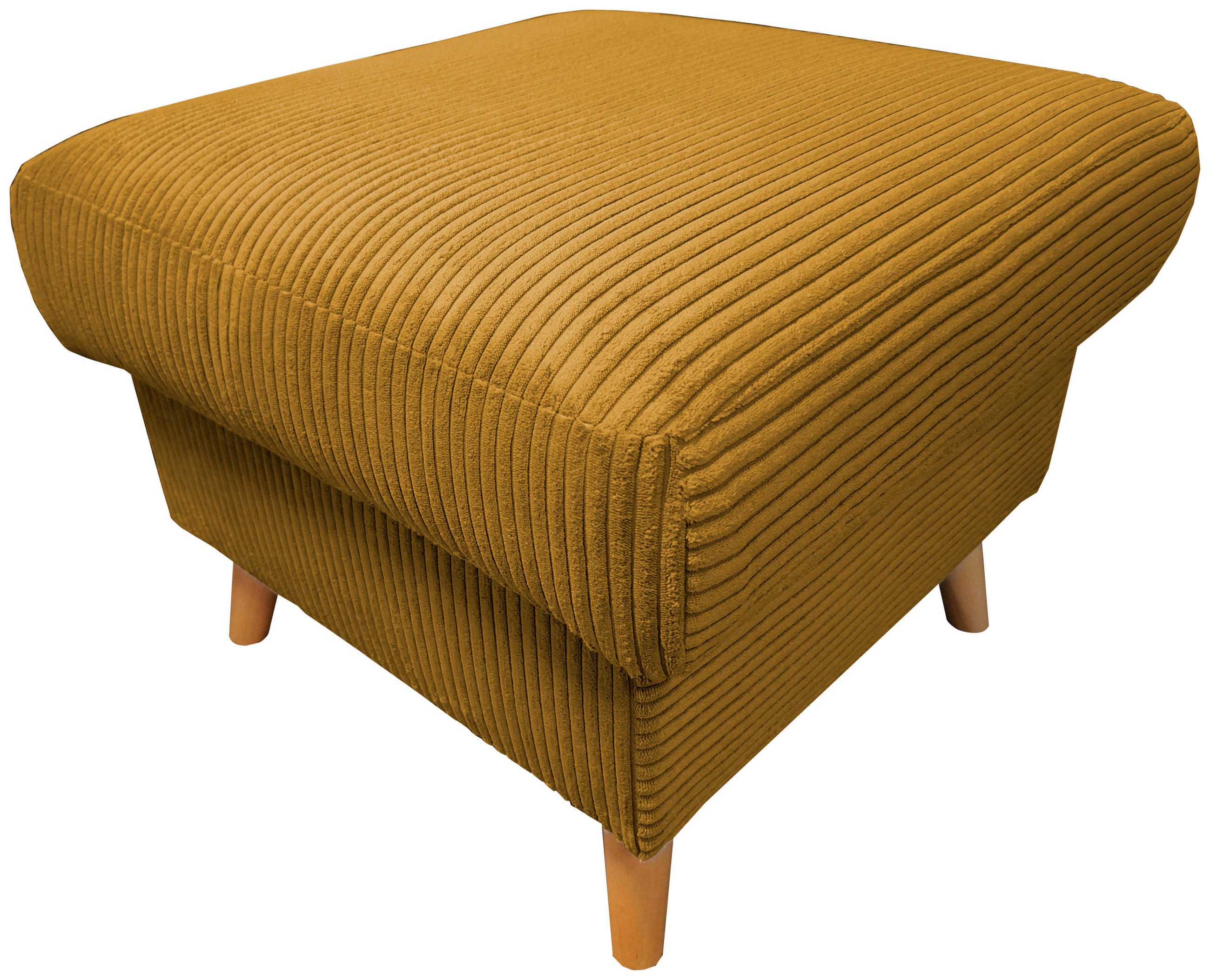 HOCKER in Textil Goldfarben  - Goldfarben/Naturfarben, Design, Holz/Textil (61/43/61cm) - P & B