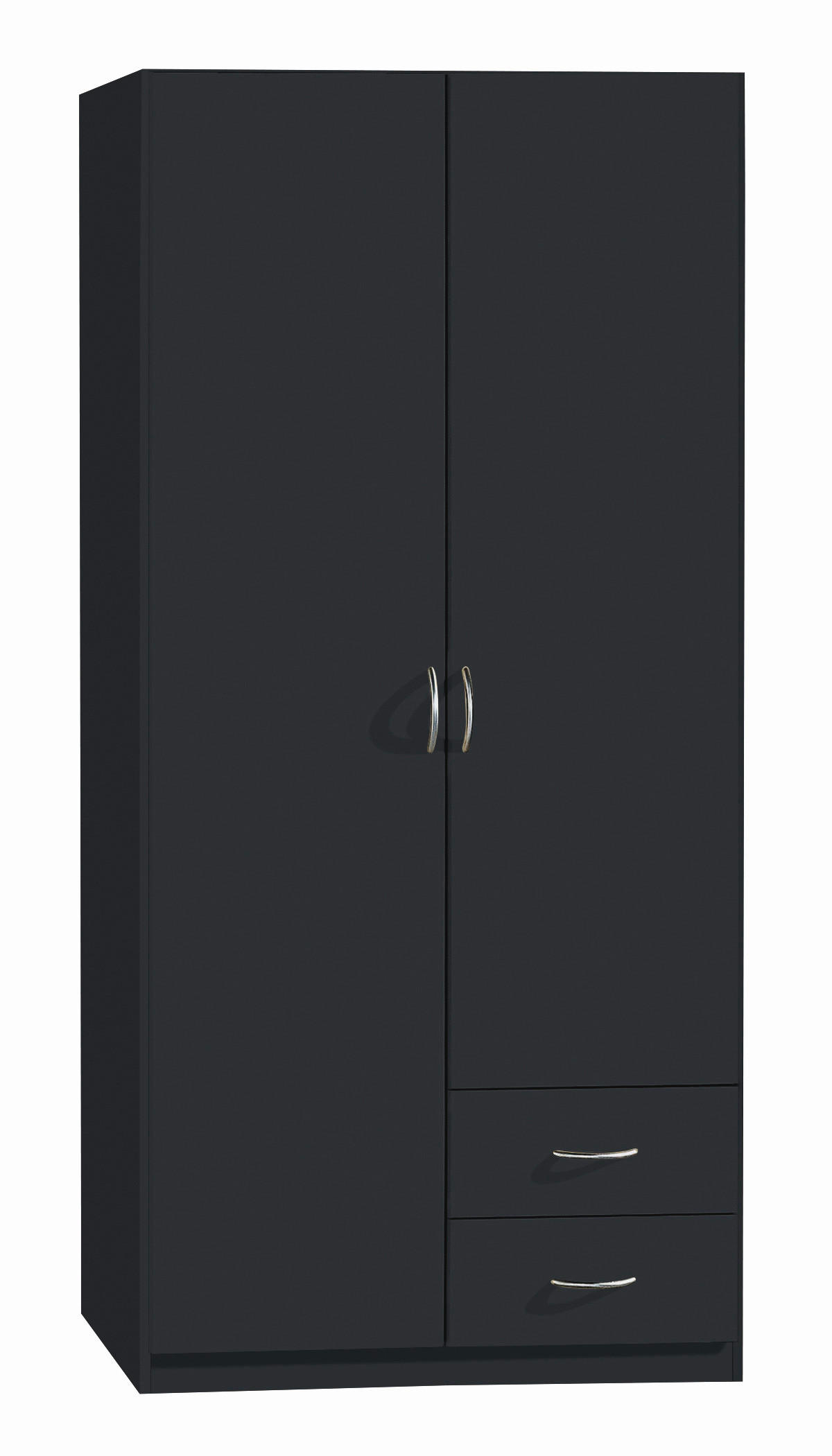 KLEIDERSCHRANK Grau  - Silberfarben/Grau, Konventionell, Holzwerkstoff/Kunststoff (91/197/54cm) - Boxxx