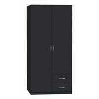 KLEIDERSCHRANK Grau  - Silberfarben/Grau, Konventionell, Holzwerkstoff/Kunststoff (91/197/54cm) - Boxxx