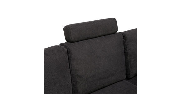 ECKSOFA Schwarz Webstoff  - Chromfarben/Anthrazit, Design, Kunststoff/Textil (276/212cm) - Carryhome