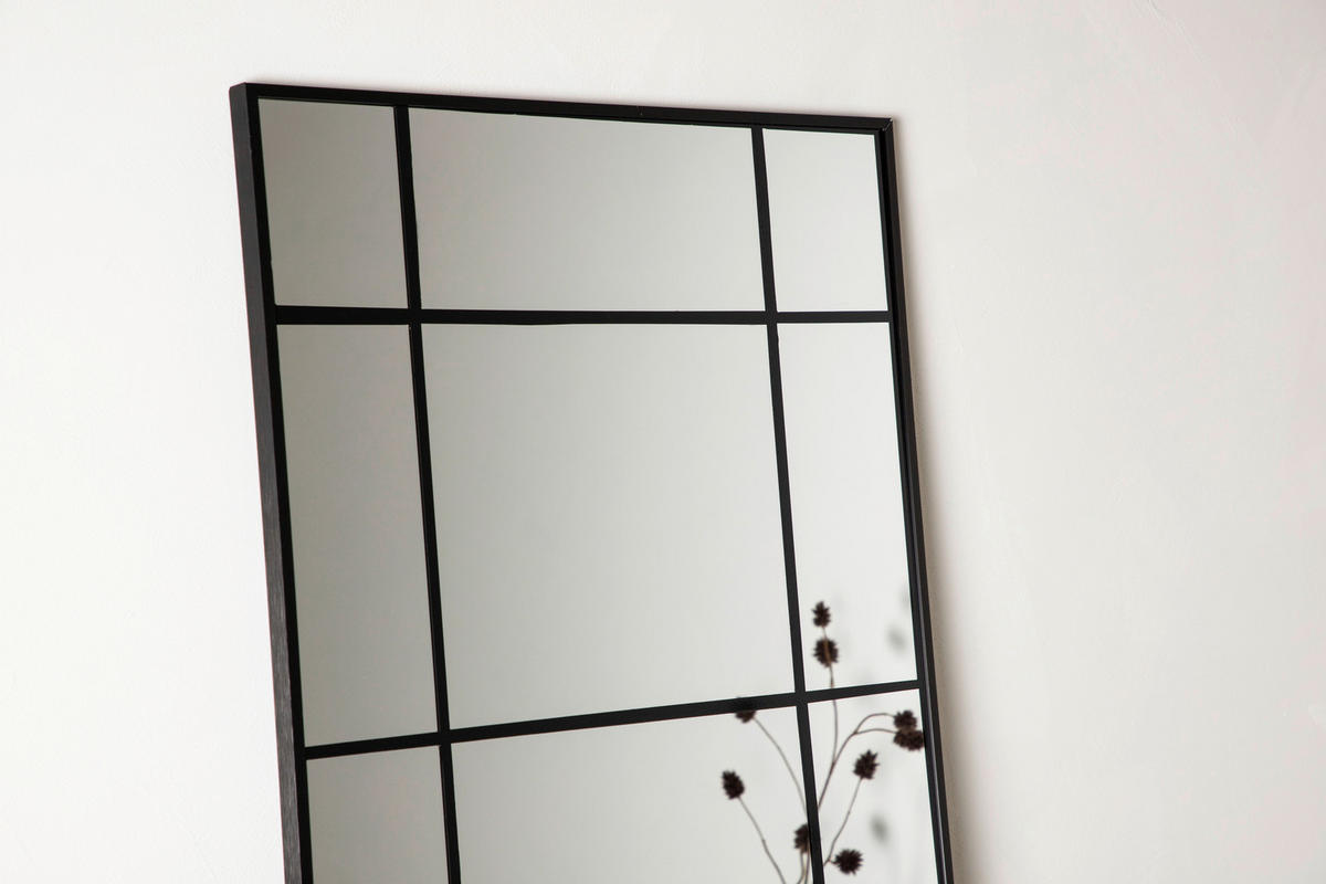 VÄGGSPEGEL 90/180/3 cm    - svart, Modern, metall/glas (90/180/3cm) - P & B
