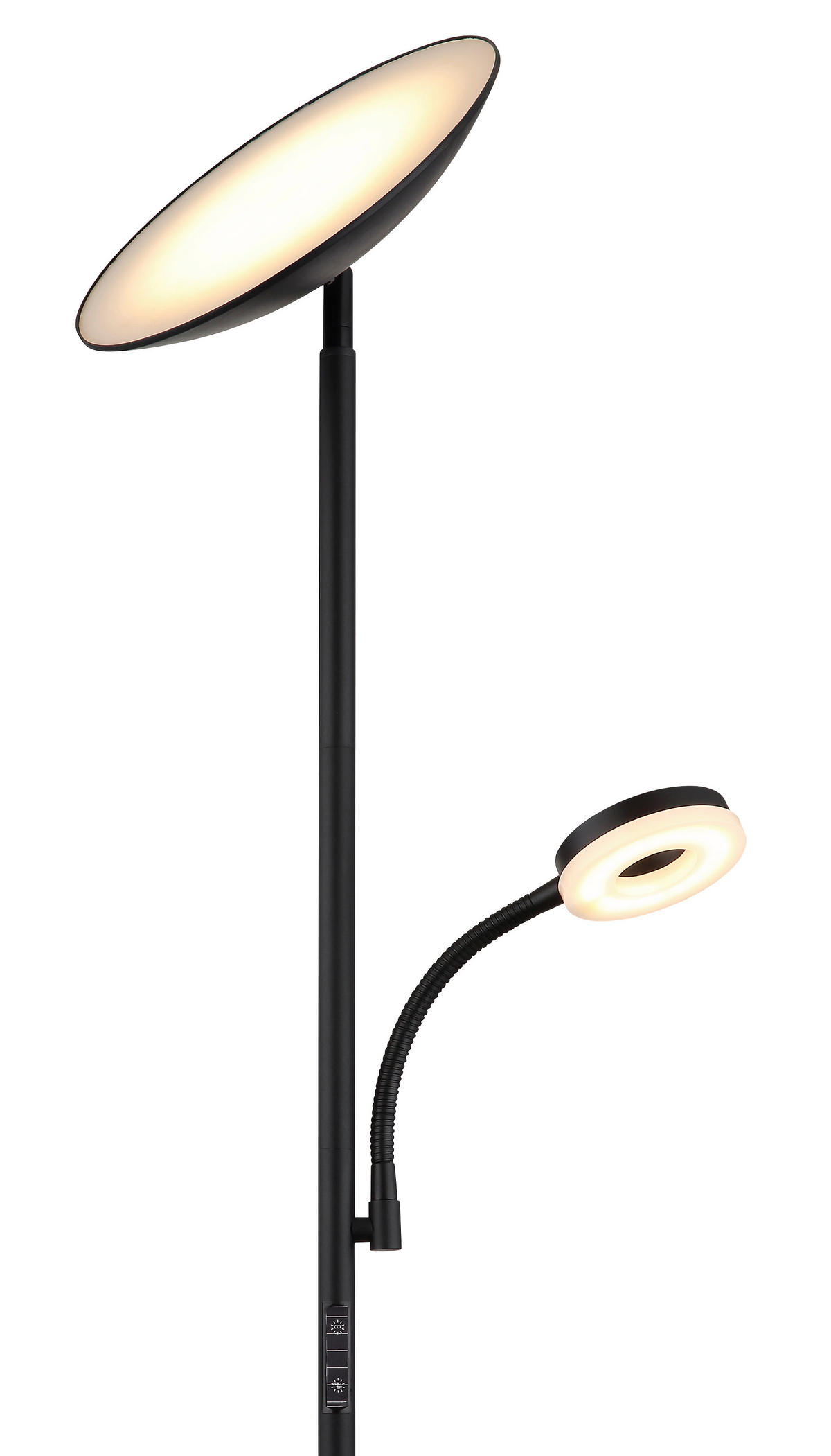 LED-DECKENFLUTER - Weiss/Schwarz, Design, Kunststoff/Metall (25/179cm) - Globo