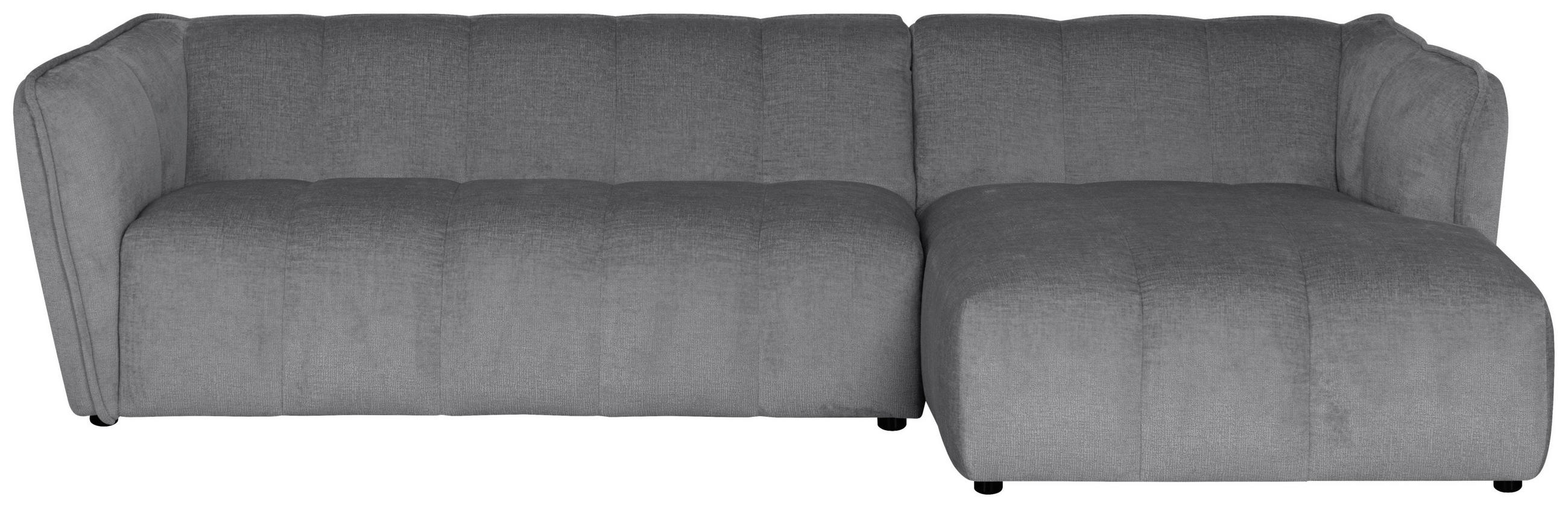 ECKSOFA  LIVOLI Hellgrau Chenille  - Hellgrau/Schwarz, Design, Textil (276/160cm) - MID.YOU