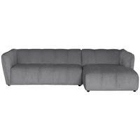 ECKSOFA LIVOLI in Chenille Hellgrau  276/160 cm  - Hellgrau/Schwarz, Design, Textil (276/160cm) - MID.YOU