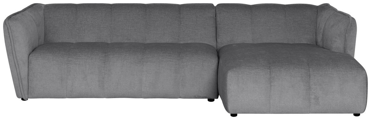 ECKSOFA LIVOLI in Chenille Hellgrau  276/160 cm  - Hellgrau/Schwarz, Design, Textil (276/160cm) - MID.YOU