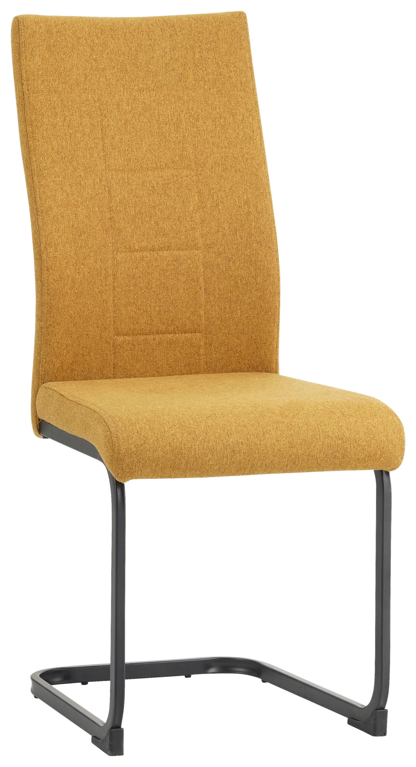SCHWINGSTUHL  in Eisen Flachgewebe  - Senfgelb/Schwarz, Design, Textil/Metall (44/100/59cm) - Carryhome