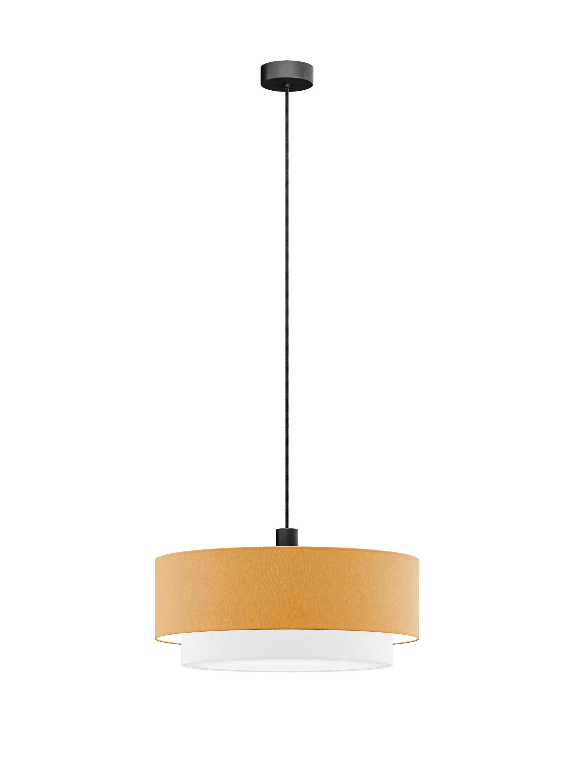 FÜGGŐLÁMPA 50/40/130 cm  - fehér/konyak, Basics, műanyag/textil (50/40/130cm)