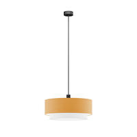 FÜGGŐLÁMPA 50/40/130 cm  - fehér/konyak, Basics, műanyag/textil (50/40/130cm)