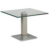 BEISTELLTISCH 60/60/46-65 cm Grau, Edelstahlfarben quadratisch  - Edelstahlfarben/Grau, Design, Glas/Kunststoff (60/60/46-65cm)
