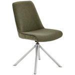 STUHL  in Edelstahl Flachgewebe Metall, Textil  - Edelstahlfarben/Olivgrün, Design, Textil/Metall (49/88/64cm) - Novel