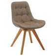 STUHL  Stoffauswahl, Sitzfläche 180° drehbar, automatische Rückholfunktion Flachgewebe  Cappuccino  - Cappuccino, KONVENTIONELL, Holz/Textil (56/84/63cm) - Carryhome