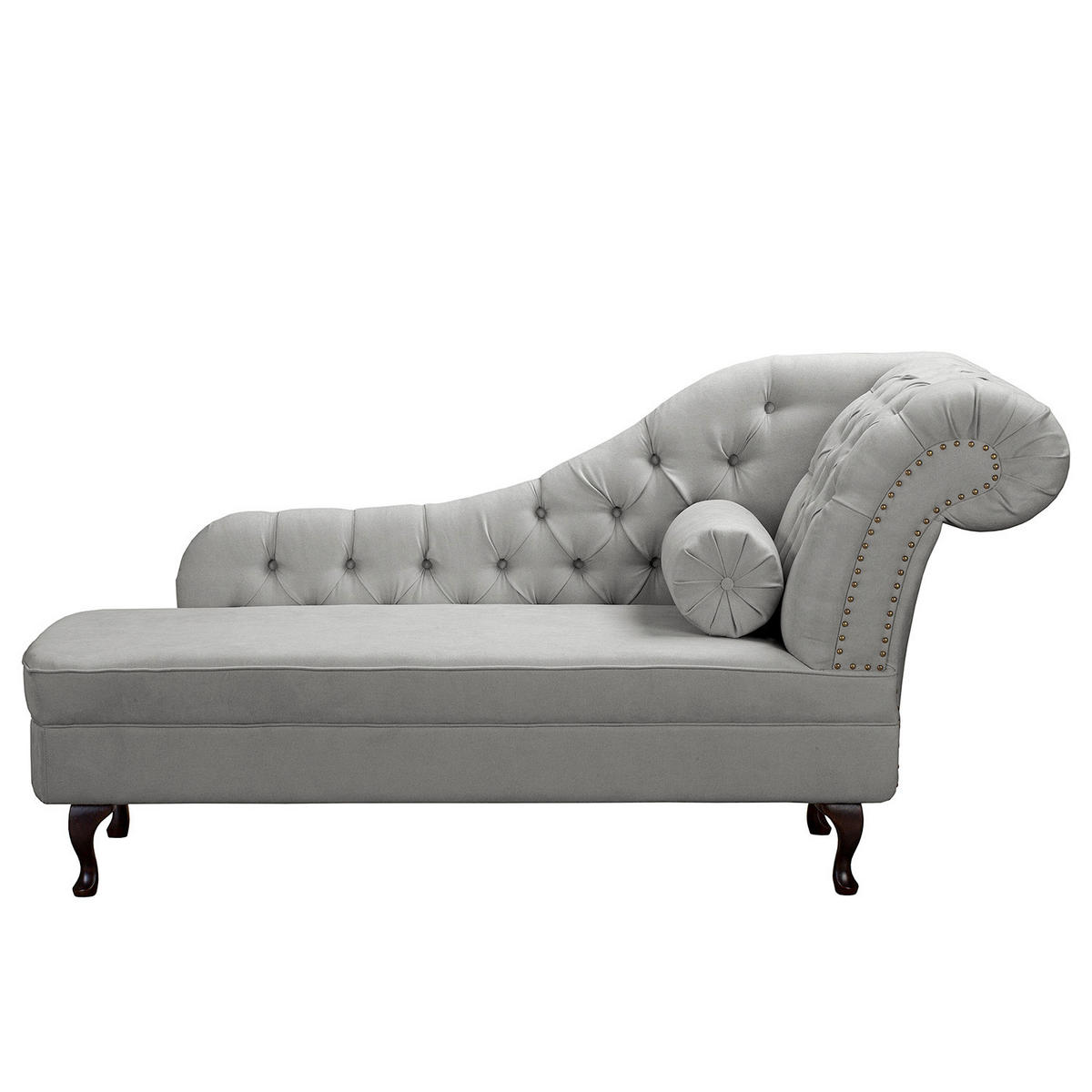 RÉCAMIERE Pako in Mikrofaser Grau  - Braun/Grau, Design, Holz/Textil (185/93/75cm) - Livetastic