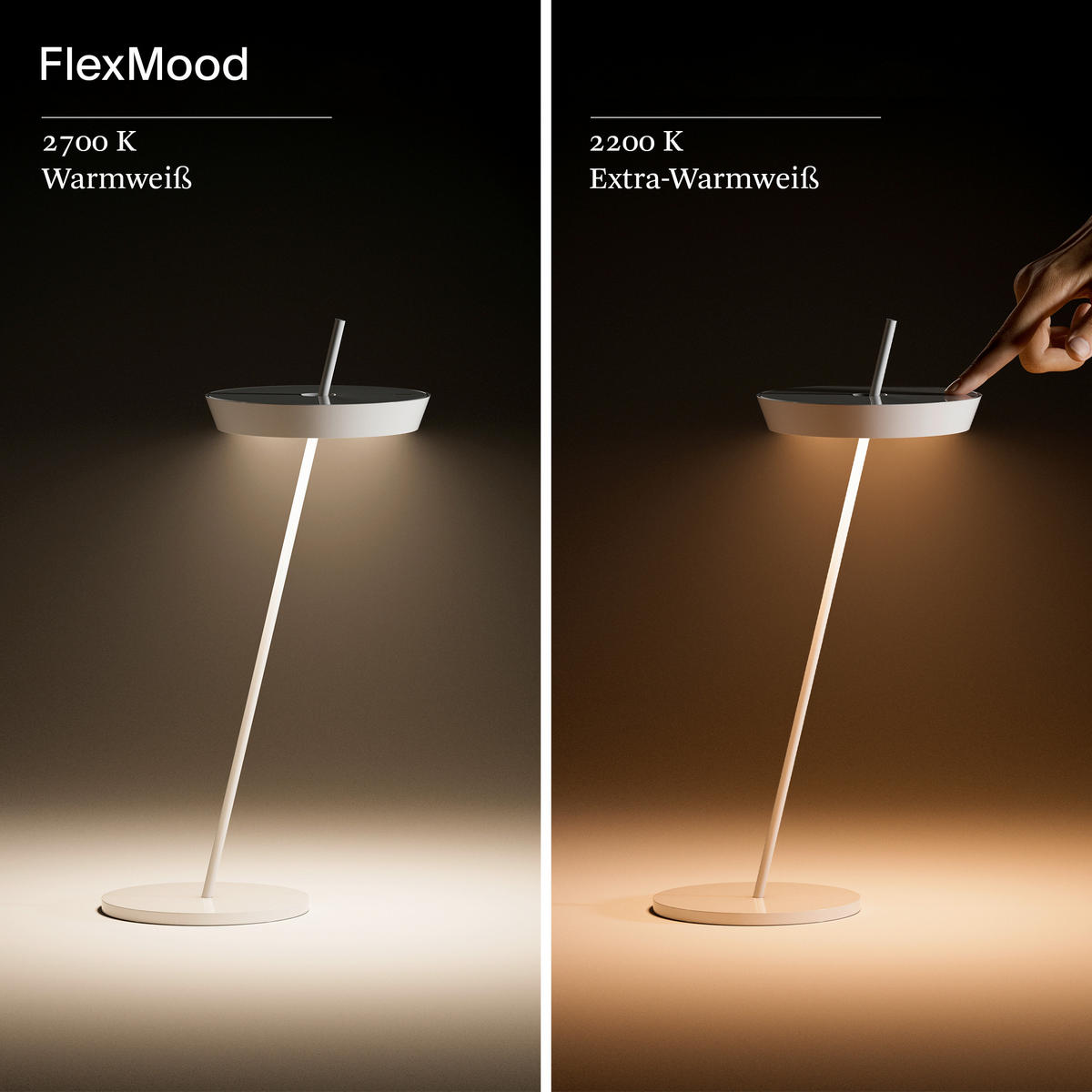 AKKU-TISCHLEUCHTE Mahina 20,7/13,3/35,5 cm   - Weiß Hochglanz, Design, Metall (20,7/13,3/35,5cm)