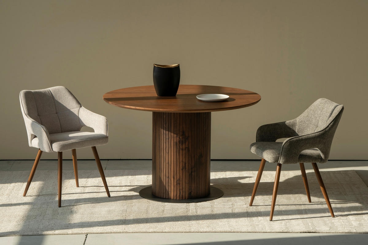STOL ZA BLAGOVAONICU  boje oraha  drvo, metal, drvni materijal      - boje oraha/crna, Lifestyle, drvni materijal/drvo (120/120/75cm) - MID.YOU