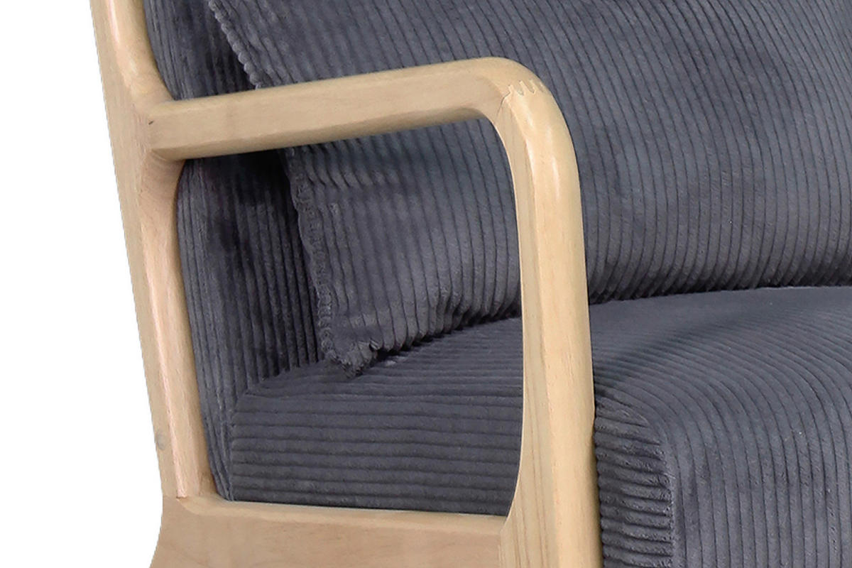 SESSEL in Cord Grau  - Braun/Grau, Basics, Holz/Textil (65/81/76cm) - MID.YOU