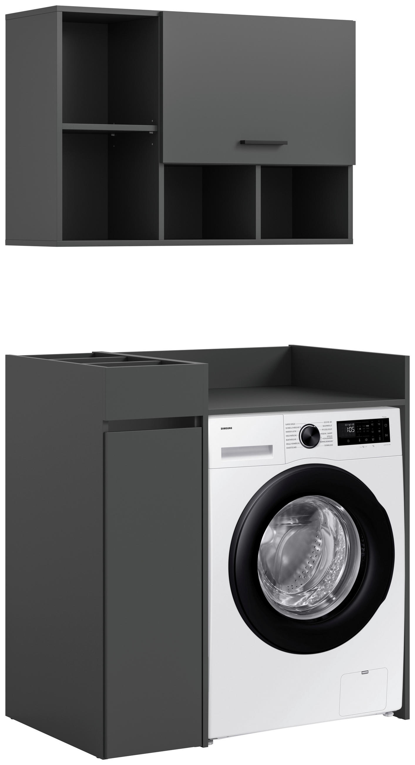 WASCHMASCHINENSCHRANK 95/195/60 cm Anthrazit  - Anthrazit/Schwarz, Basics, Holzwerkstoff/Kunststoff (95/195/60cm) - MID.YOU