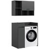 WASCHMASCHINENSCHRANK 95/195/60 cm Anthrazit  - Anthrazit/Schwarz, Basics, Holzwerkstoff/Kunststoff (95/195/60cm) - MID.YOU