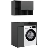 WASCHMASCHINENSCHRANK 95/195/60 cm Anthrazit  - Anthrazit/Schwarz, Basics, Holzwerkstoff/Kunststoff (95/195/60cm) - MID.YOU