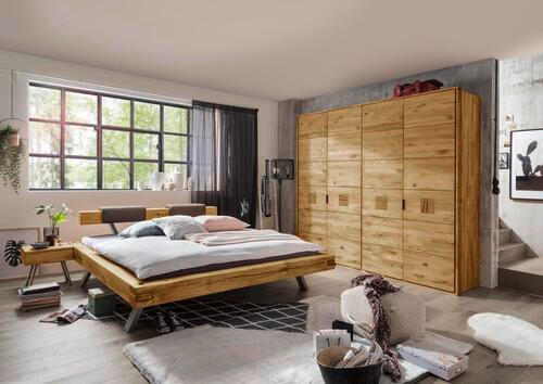 DREHTÜRENSCHRANK in Eichefarben  - Eichefarben/Anthrazit, Natur, Holz/Metall (245/218,5/60,4cm) - Valnatura