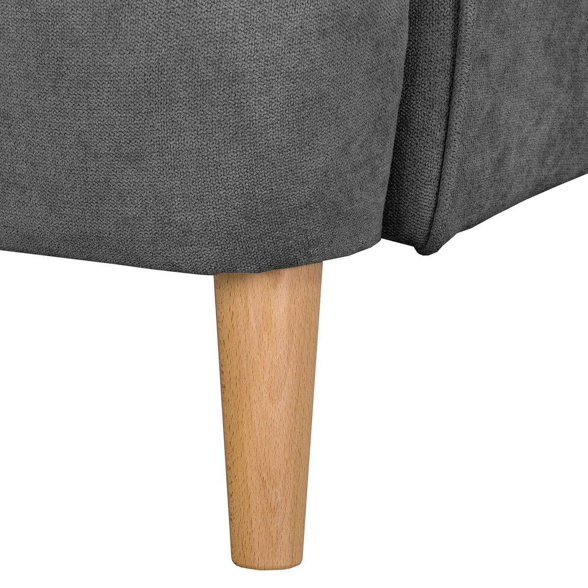 OHRENSESSEL Scandi Mikrofaser Dunkelgrau  - Dunkelgrau/Naturfarben, Design, Holz/Textil (87/105/90cm) - Livetastic