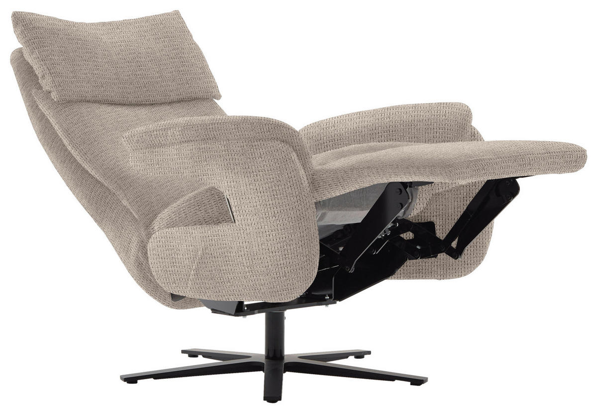FERNSEHSESSEL in Struktur Taupe  - Taupe/Schwarz, MODERN, Textil/Metall (73/113-117/85cm) - Cantus