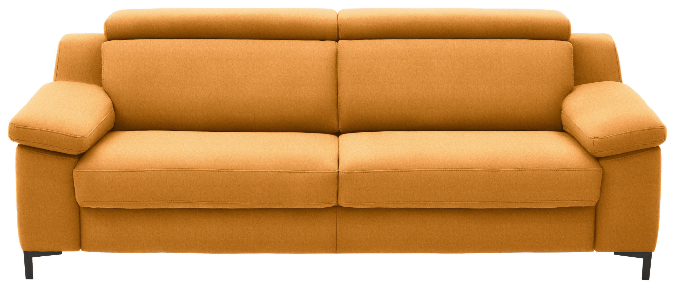 3-SITZER-SOFA in Chenille Currygelb  - Currygelb/Schwarz, Design, Textil/Metall (230/104/104cm) - Valdera