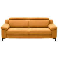 3-SITZER-SOFA in Chenille Currygelb  - Currygelb/Schwarz, Design, Textil/Metall (230/104/104cm) - Valdera
