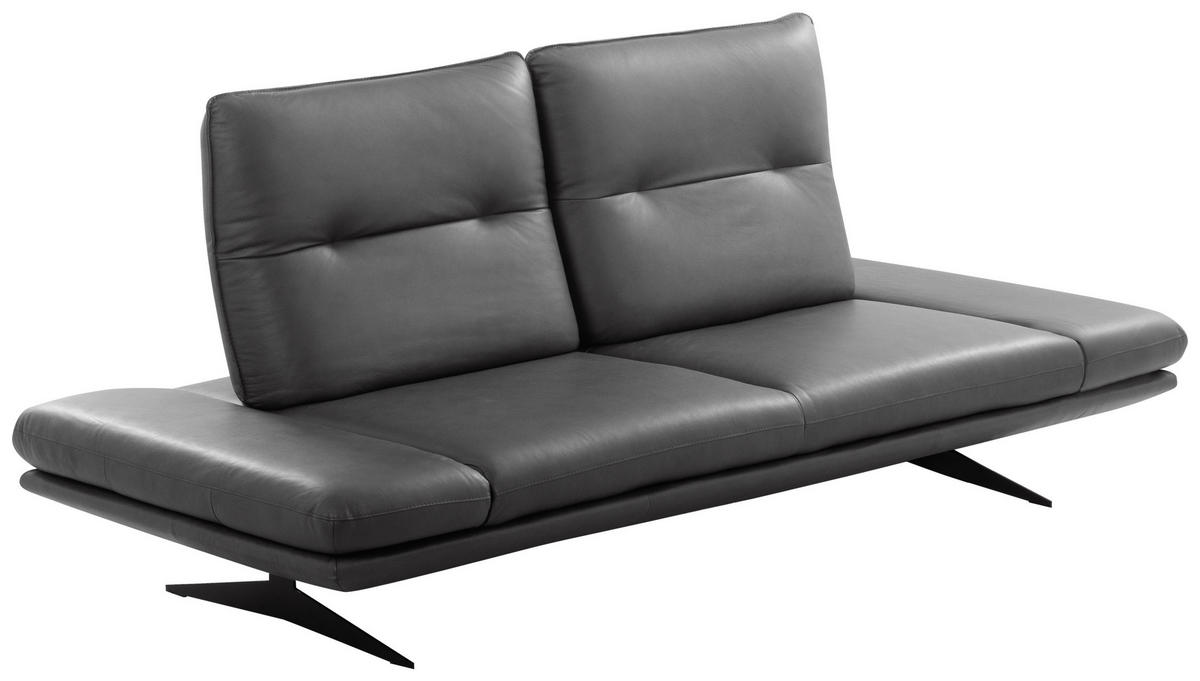 3-SITZER-SOFA 238/95/107 cm  in Echtleder Dunkelgrau   - Dunkelgrau/Schwarz, Design, Leder/Metall (238/95/107cm) - Celina Home