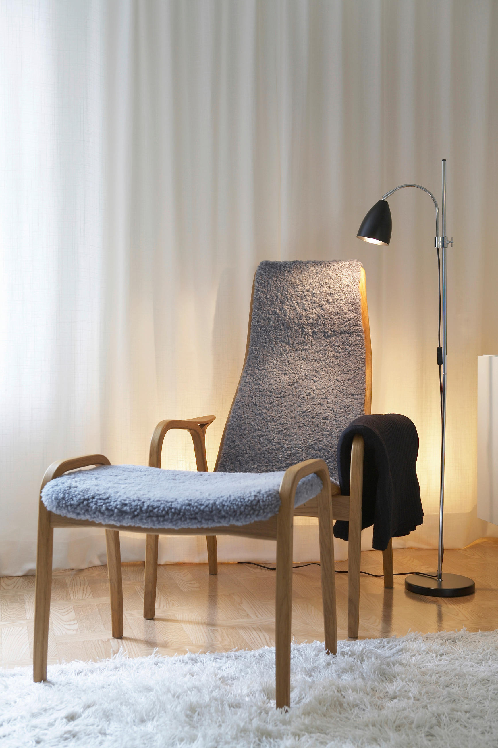 GOLVLAMPA Sway 21,2/130 cm    - kromfärg/svart, Klassisk, metall (21,2/130cm) - Belid
