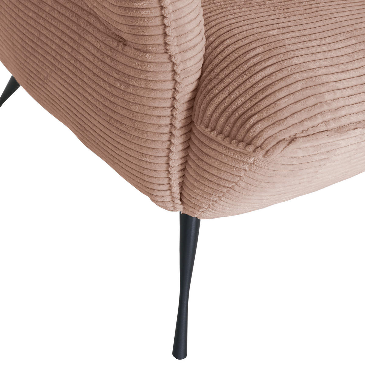 OHRENSESSEL in Cord Rosa  - Schwarz/Rosa, Konventionell, Textil/Metall (83/110/92cm) - MID.YOU