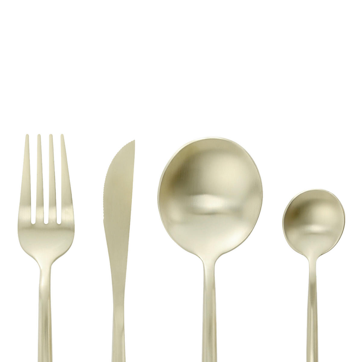 BESTECKSET 16-teilig Edelstahl  für  - Champagner/Goldfarben, Basics, Metall (21,5cm) - Eglo