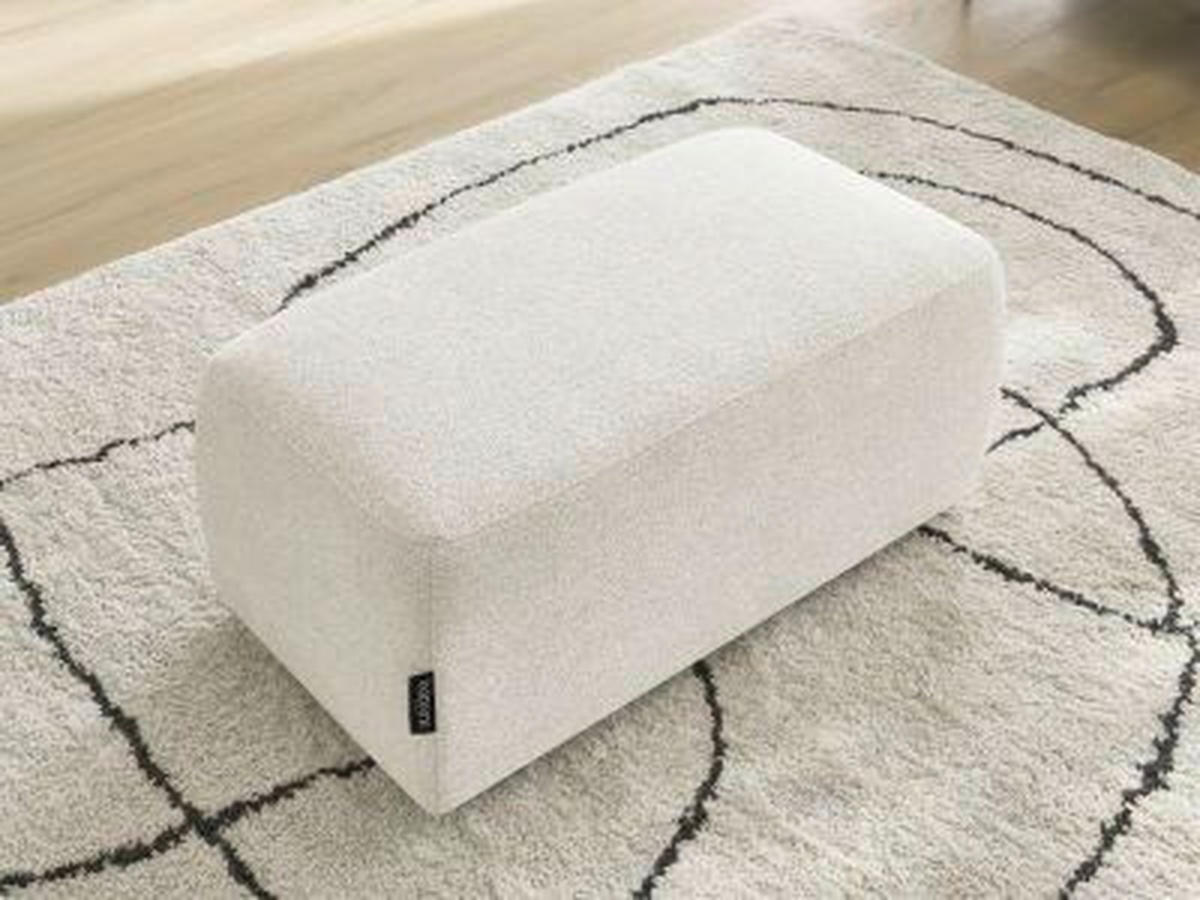 HOCKER ATILLA Flachgewebe Weiß  - Schwarz/Weiß, MODERN, Kunststoff/Textil (92/44/48cm)