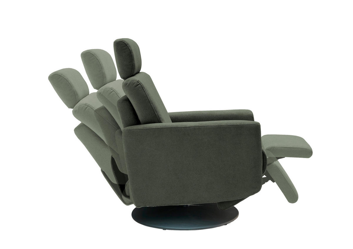 RELAXSESSEL in Textil Dunkelgrün  - Dunkelgrün/Schwarz, Modern, Textil/Metall (77/105/87-154cm) - Livetastic