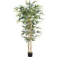 KUNSTPFLANZE Bambus 150 cm  - Schwarz/Naturfarben, Design, Kunststoff (150cm)