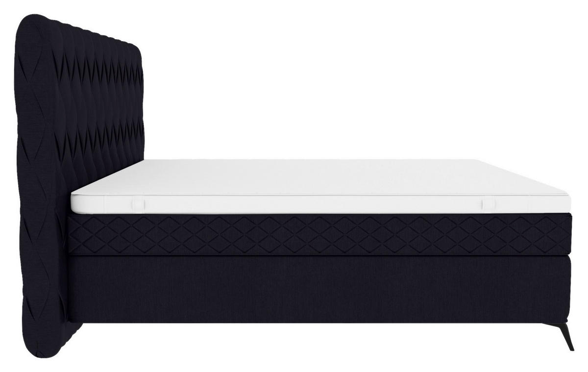 BOXSPRINGBETT 140/200 cm  in Schwarz  - Schwarz, Design, Textil/Metall (140/200cm) - Boxxx