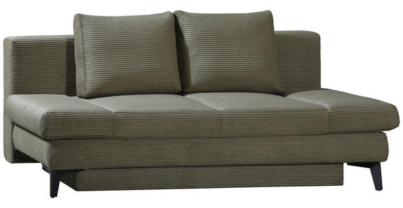SCHLAFSOFA  mit Stoffauswahl Cord Olivgrün  - Schwarz/Olivgrün, Design, Textil/Metall (200/85/90cm) - Novel