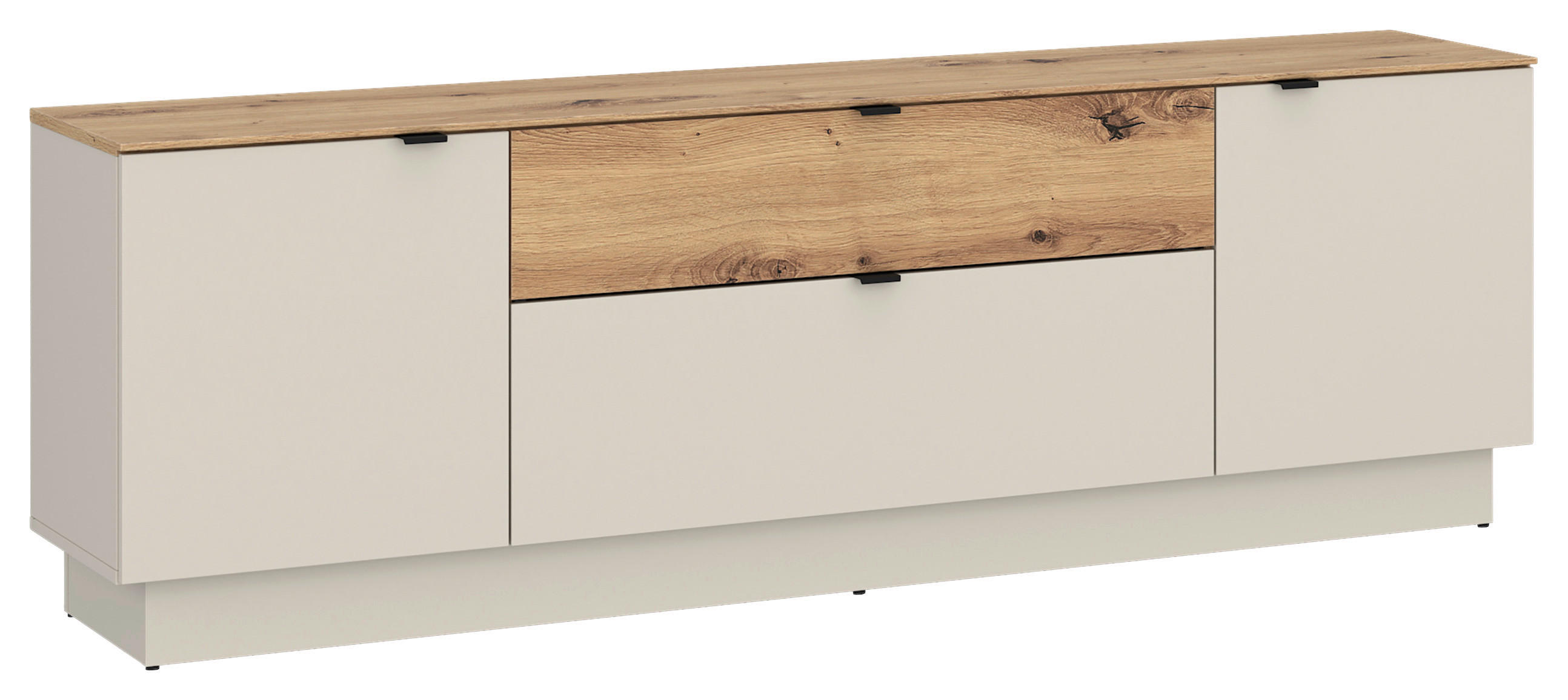 TV-ELEMENT VIONA Holzwerkstoff Kaschmir, Eiche Artisan  - Kaschmir/Eiche Artisan, Basics, Holzwerkstoff/Kunststoff (180/59,5/40cm) - Livetastic