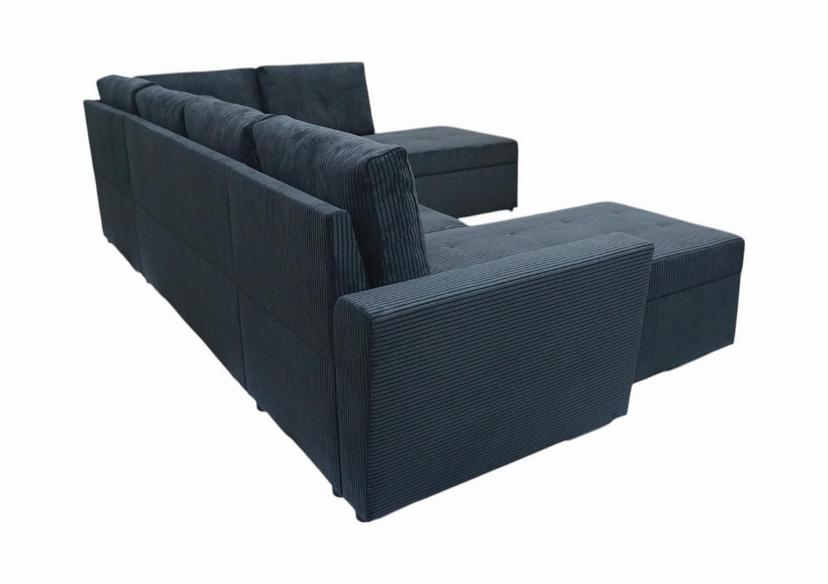 WOHNLANDSCHAFT TERMOLI Anthrazit Cord  - Anthrazit/Schwarz, Design, Kunststoff/Textil (212/297/155cm) - MID.YOU