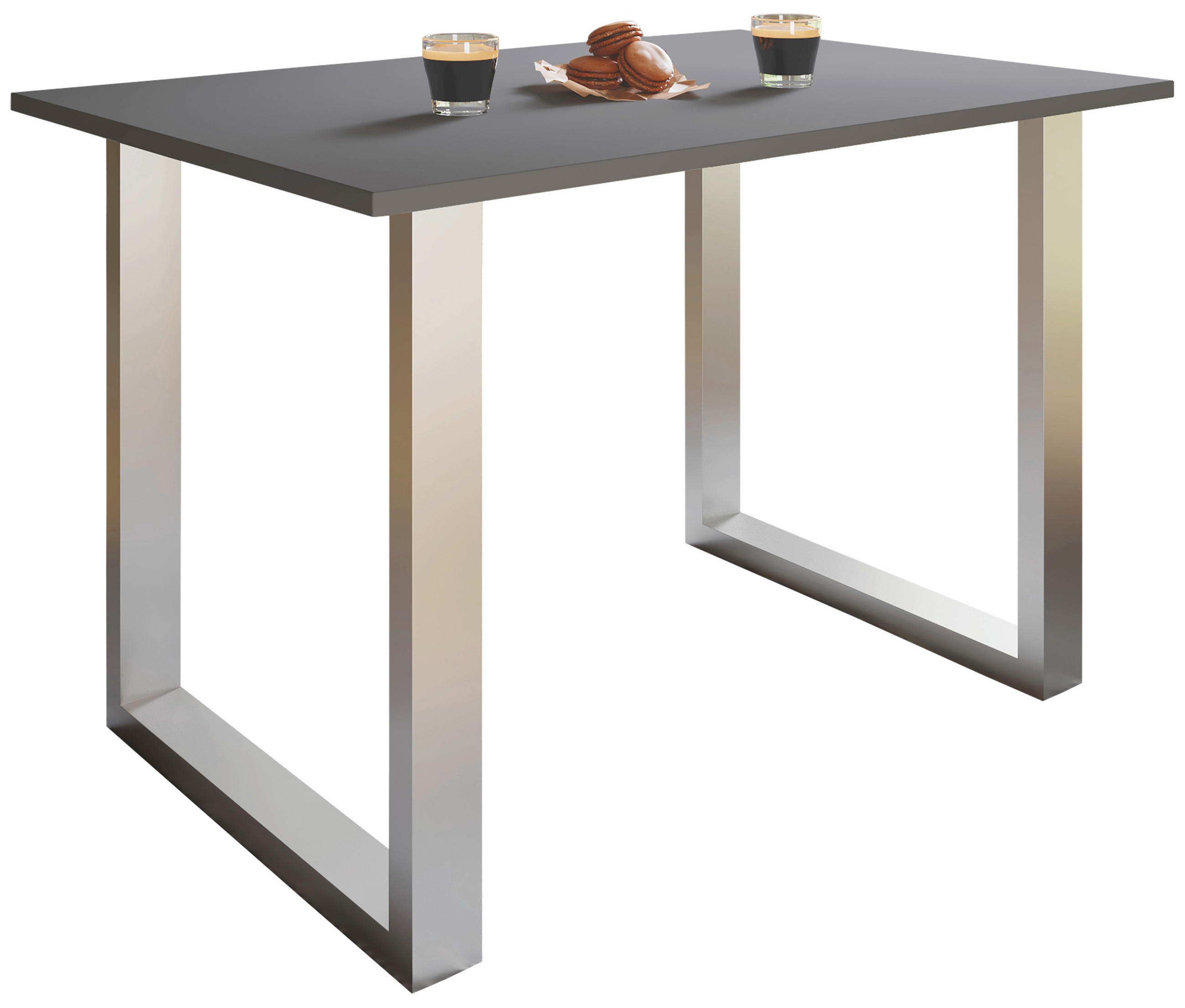 Masă din metal, material pe bază de lemn, 80/50/76 cm,