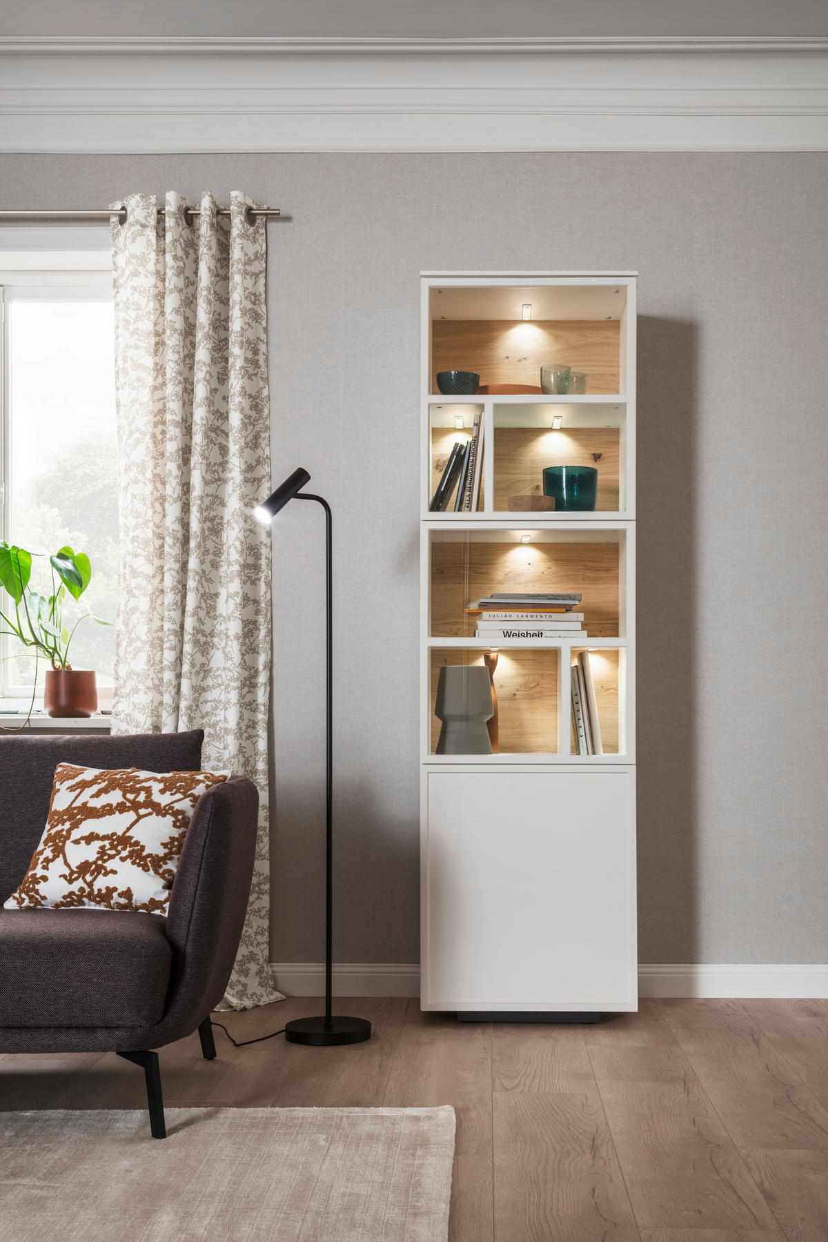 LED-STEHLEUCHTE 23/154 cm    - Schwarz, Design, Metall (23/154cm) - Schöner Wohnen