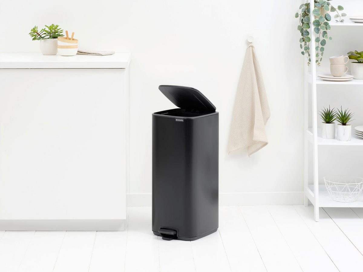 KOŠ S NOŽNOM PAPUČICOM  30 l  New Icon  - crna/antracit, Design, metal/plastika (28,8/64,7/35,8cm) - Brabantia
